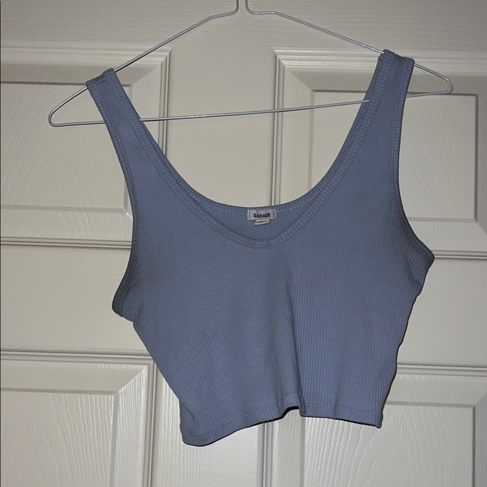 Garage Blue Ribbed Tank Top